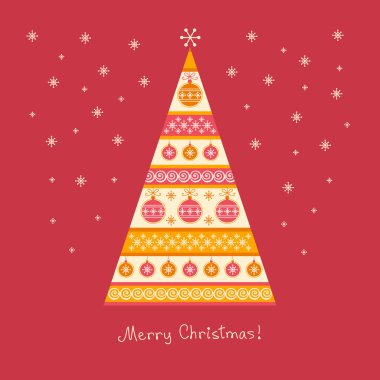 Dekorasyon ile çizgili Noel ağacı