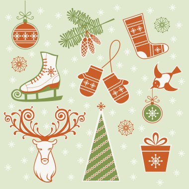 Noel kış simgeler kümesi