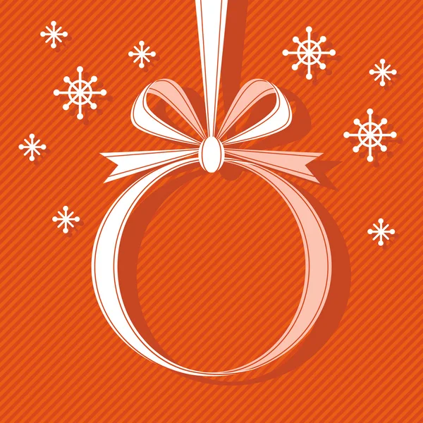 Boule de Noël en ruban avec noeud — Image vectorielle