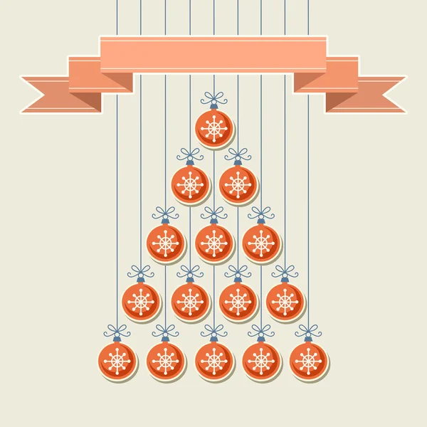 圣诞树与横幅 — 图库矢量图片