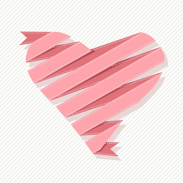 Heart from paper ribbon — Stock Vector