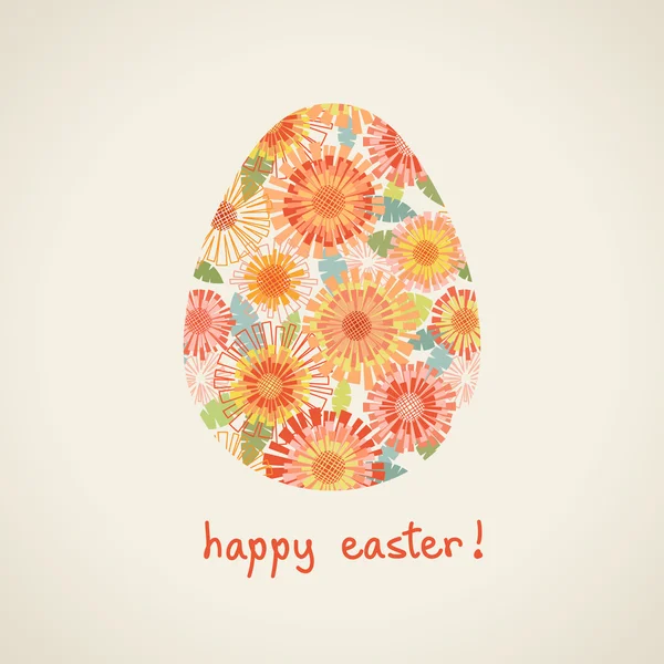 Easter card with floral egg — Stock Vector