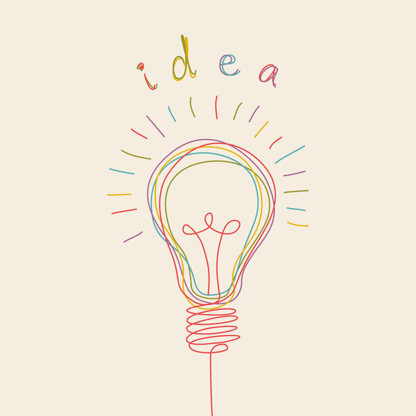 Значок лампочки с концепцией идеи
