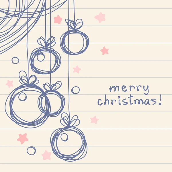 Χριστούγεννα μπάλες doodle φόντο Royalty Free Εικονογραφήσεις Αρχείου