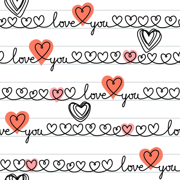 Seamless pattern with romantic letter Stock Illustration