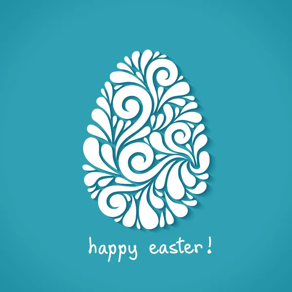 Easter card with floral egg — Stock Vector