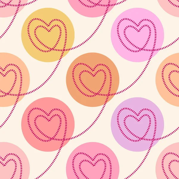 Πόλκα dot μοτίβο με την καρδιά — Διανυσματικό Αρχείο