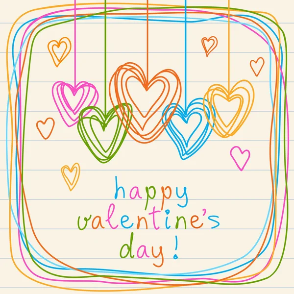 Doodle cartão de Dia dos Namorados — Vetor de Stock