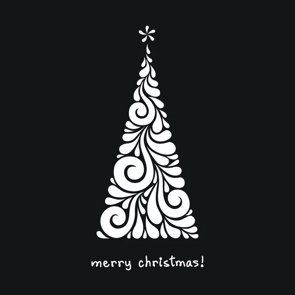 Christmas tree of swirl shapes — Stock Vector