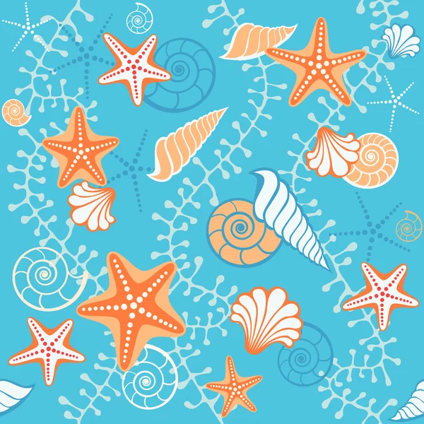 Retro deniz mavi Dikişsiz desen