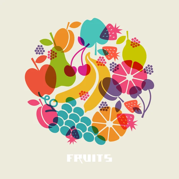 Ícone de frutas círculo — Vetor de Stock