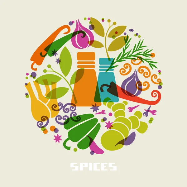 Renk baharat ve otlar simgesi