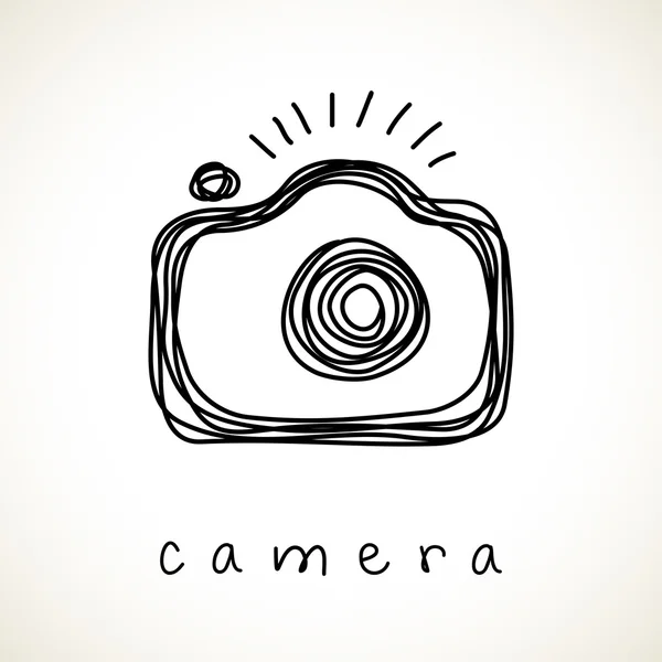 Hand drawn camera icon Stock Illustration