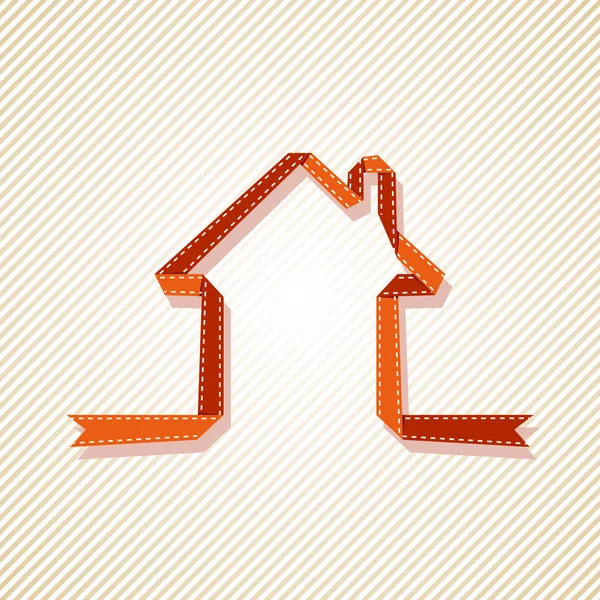 House made from red paper ribbon Royalty Free Stock Illustrations