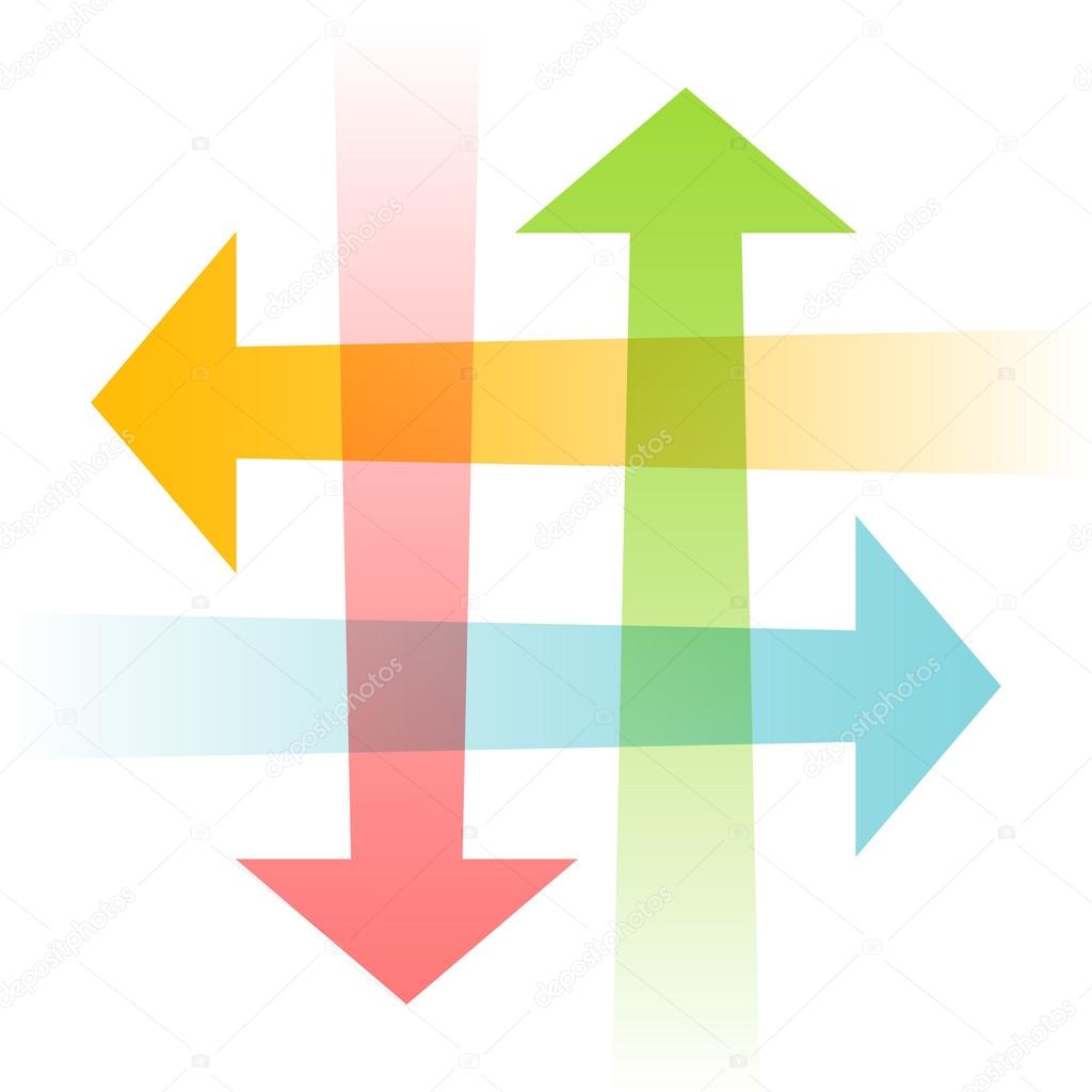 Intersecting arrows. Abstract illustration for web, print template
