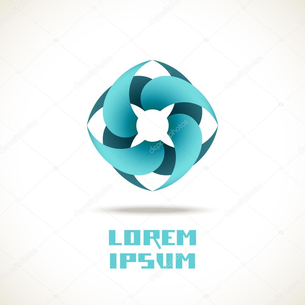 Vector abstract flower icon. Sign for logo design template