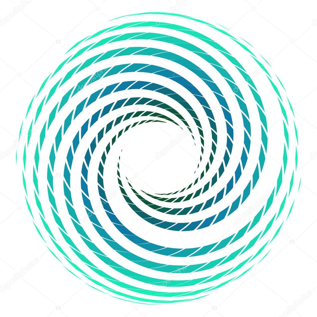 Abstract blue wave in shape of circle