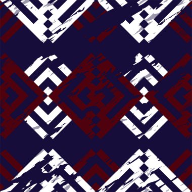 Geometrik etnik oryantal desensiz geleneksel arka plan, halı, duvar kağıdı, giysi, ambalaj, kumaş, Vektör illüstrasyonu. Nakış stili.