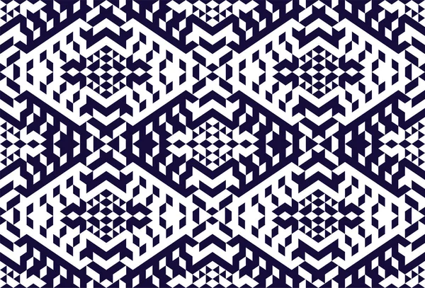 Indigo Blanco Patrón Tribal Inconsútil Color Diseño Geométrico Superficie Sin — Archivo Imágenes Vectoriales