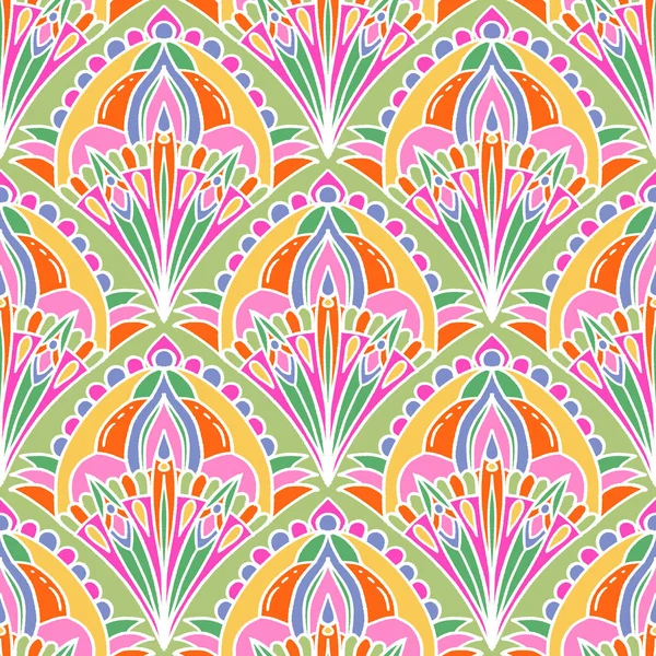 Zarif botanik, süslü çizgiler ve simetri, tekstil, duvar kâğıdı, ambalaj, kumaş ve kırtasiye tasarımı için mükemmel.