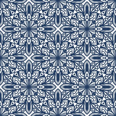 Zarif botanik, süslü çizgiler ve simetri, tekstil, duvar kâğıdı, ambalaj, kumaş ve kırtasiye tasarımı için mükemmel.