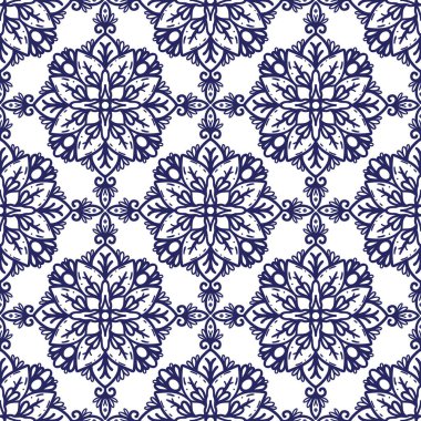 Zarif botanik, süslü çizgiler ve simetri, tekstil, duvar kâğıdı, ambalaj, kumaş ve kırtasiye tasarımı için mükemmel.