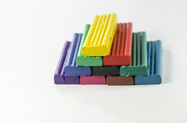 Colorful plasticine from dark to bright like keyboard — Stock Photo, Image