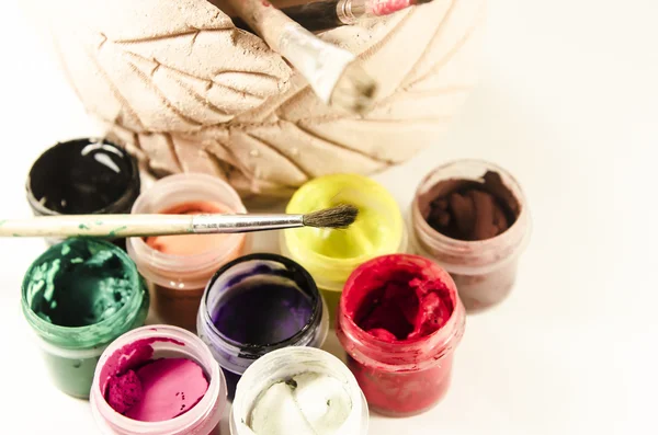 Bright colored paints for drawing — Stock Photo, Image