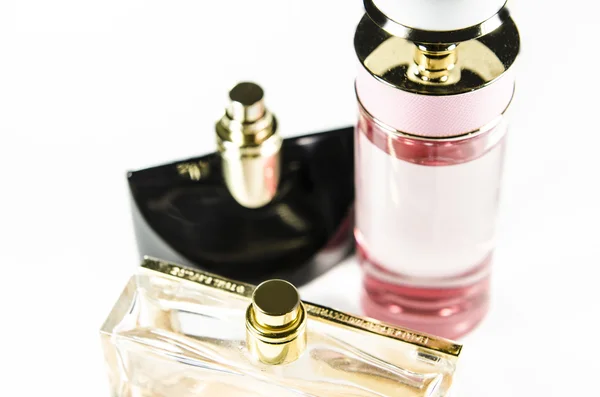 Elegant beautiful perfumes isolated on white background — Stock Photo, Image