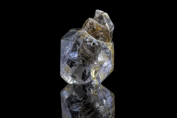 Herkimer Diamond dengan latar belakang hitam — Stok Foto