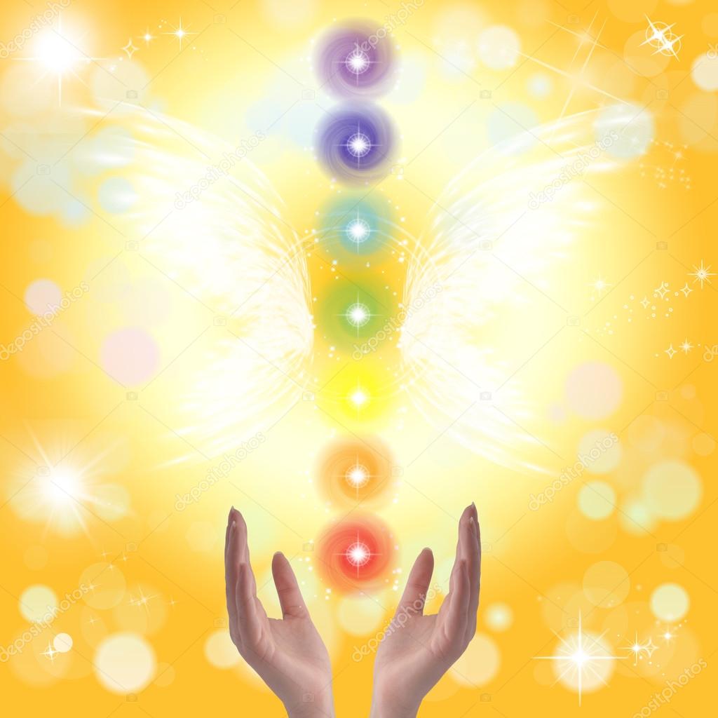 Manos curativas y siete chakras — Foto de stock #68262415 © StellarInfinity, image size:1024x1024