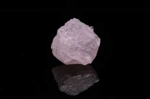 Rose Quartz on black background — Stock Photo, Image