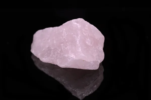 Rose Quartz on black background — Stock Photo, Image