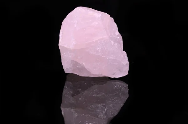 Rose Quartz on black background — Stock Photo, Image