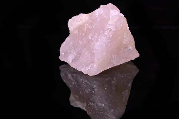 Rose Quartz on black background — Stock Photo, Image