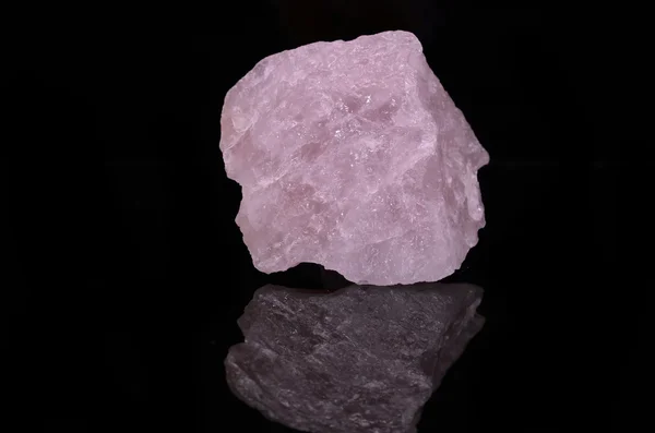 Rose Quartz on black background — Stock Photo, Image