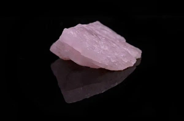 Rose Quartz on black background — Stock Photo, Image