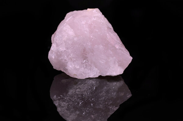 Rose Quartz on black background