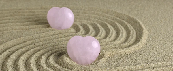 Zen Bahçe kalbinde Rose kuvars