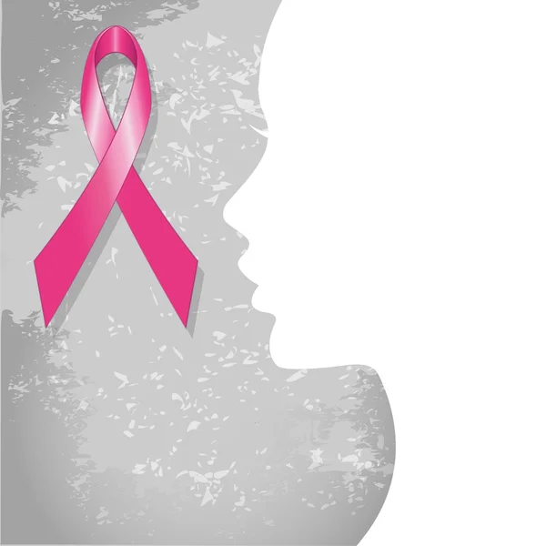 Achtergrond met een roze lint als symbool van de maand van de nationale borstkanker bewustzijn. — Stockvector