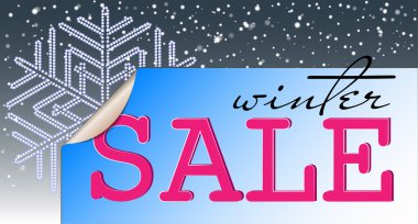 Kış satış etiketi reklam amaçlı.