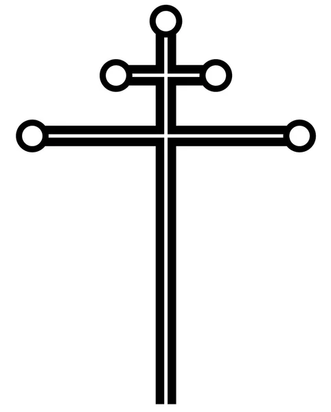 Decoratieve katholieke cross, vectorillustratie. — Stockvector