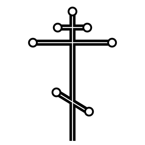 Croix orthodoxe vectorielle noire de formes simples . — Image vectorielle