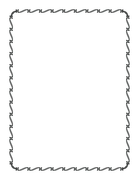Schwarzer dekorativer Vektorrahmen. Briefseitenformat. der Musterpinsel ist enthalten. — Stockvektor