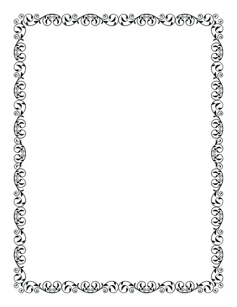 Black decorative frame.  Letter page format. — Stock Vector
