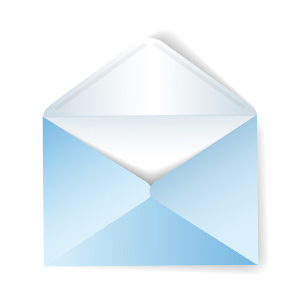 Blue open envelope, illustration, eps10, vector 