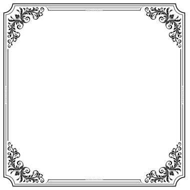 Vinyetlerin ile siyah kare dekoratif çerçeve.  