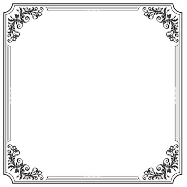 Vinyetlerin ile siyah kare dekoratif çerçeve.  