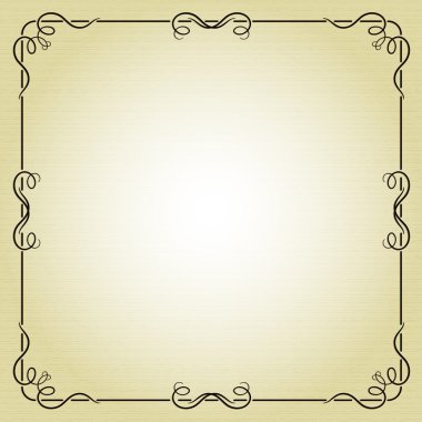 Dekoratif kare çerçeve arka plan üzerinde swirls ile. RGB renk modu. Vektör görüntü.