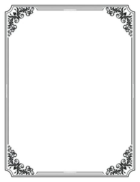 Cadre vectoriel décoratif noir avec vignettes. Format de page lettre . — Image vectorielle